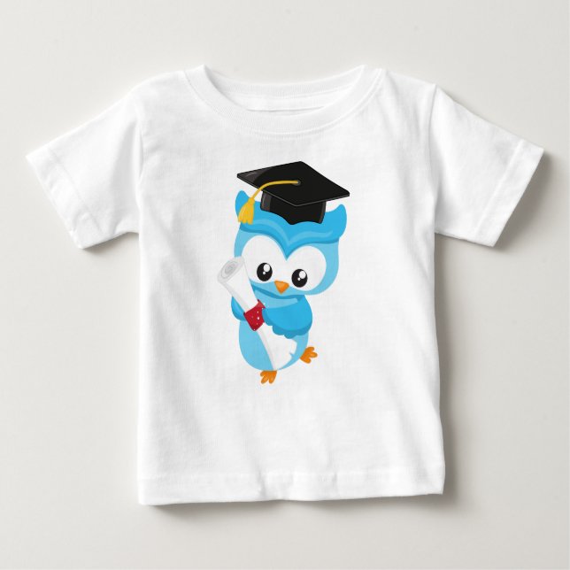 Cute Owl, Little Owl, Baby Owl, Graduation Owl T-Shirt (Front)
