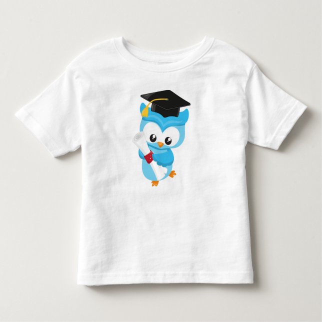 Cute Owl, Little Owl, Baby Owl, Graduation Owl Toddler T-Shirt (Front)