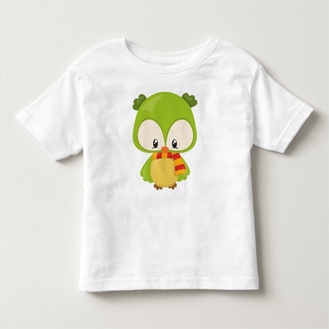 Cute Owl, Little Owl, Baby Owl, Owl With Scarf Toddler T-Shirt (Front)