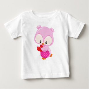 Cute Owl, Little Owl, Hearts, Owl In Love Baby T-Shirt