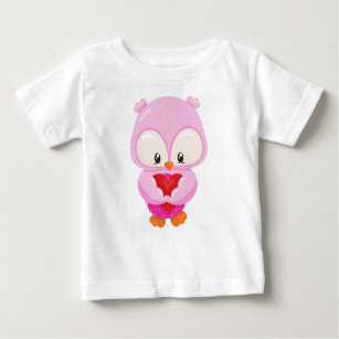 Cute Owl, Little Owl, Owl In Love, Hearts Baby T-Shirt