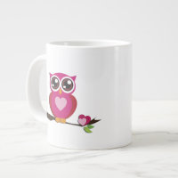 Cute Owl Love Hearts Fine Vector Art