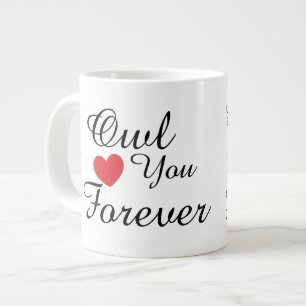 Cute Owl Love You Forever Coffee Meme Large Coffee Mug