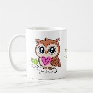 Cute Owl Love You Forever Customisable Mug