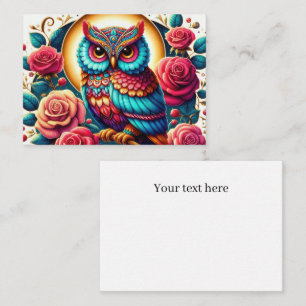 Cute owl lovers add message card