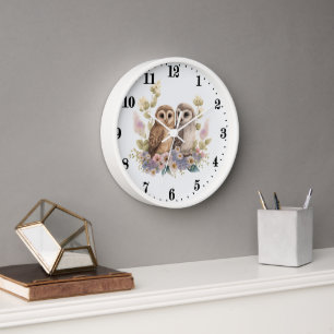 cute owl lovers bird clock