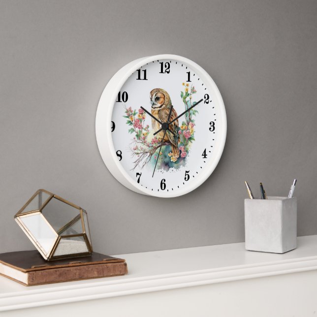 cute owl lovers bird  clock (Office)