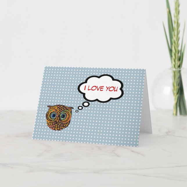Cute Owl loves you Card (Front)
