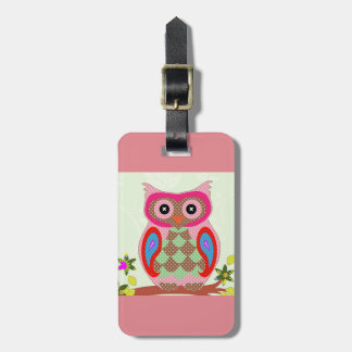 Cute owl luggage tag