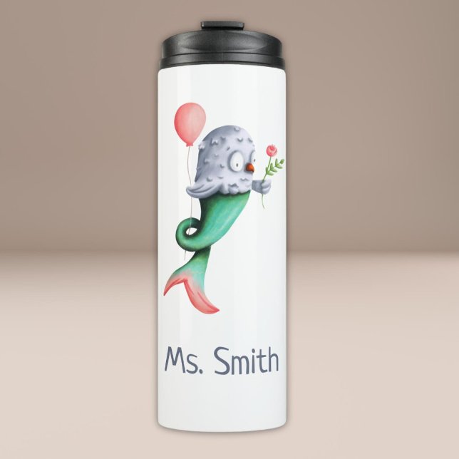 Cute Owl MerMaid Thermal Tumbler (Creator Uploaded)