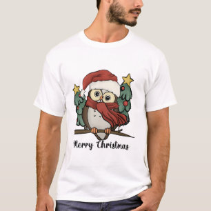 Cute Owl Merry Christmas  T-Shirt