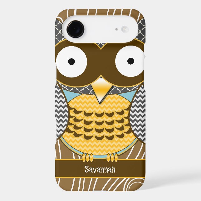 Cute Owl Moorish Zig Zag Pattern Choose Your Colou (Back)