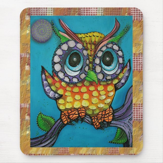 Cute Owl Mouse Pad (Front)
