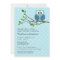 Cute Owl on Branch Light Blue Baby Boy Shower
