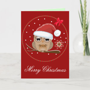 Cute Owl on brench Custom Text Card