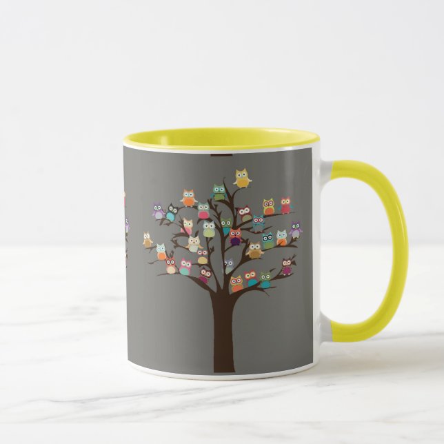 Cute Owl On Tree | Background Mug (Right)