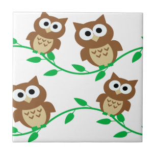 cute owl owls cartoon animal ceramic tile