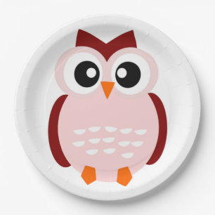 CUTE OWL PAPER PLATE