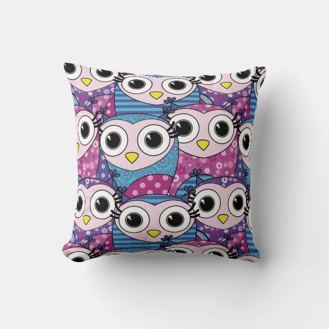 Cute Owl Pattern Cushion (Front)