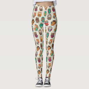 Cute Owl Pattern Leggings