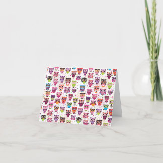 Cute owl pattern note card