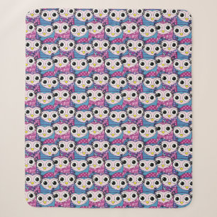 Cute Owl Pattern Sherpa Blanket