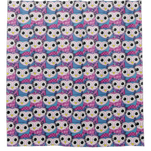 Cute Owl Pattern Shower Curtain