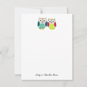 Cute Owl Personal Stationery Card