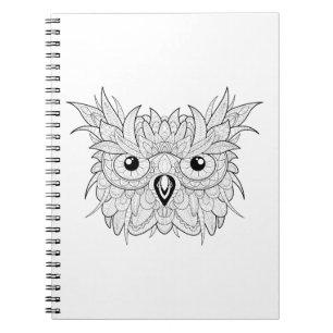 Cute Owl Portrait Doodle Notebook