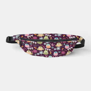 Cute Owl Purple Bum Bags