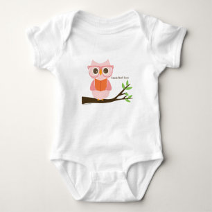 Cute Owl Reading Baby Bodysuit