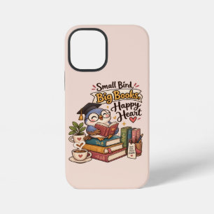 Cute Owl Reading Books Illustration Notebook iPhone 12 Mini Case