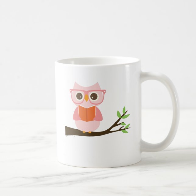 Cute Owl Reading Coffee Mug (Right)