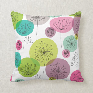 Cute owl retro pattern flower design cushion