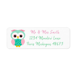 Cute Owl Return Address Label