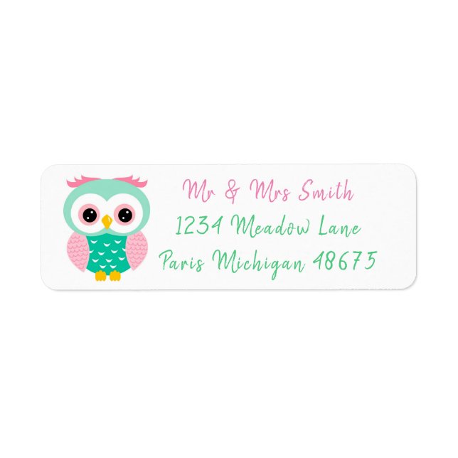 Cute Owl Return Address Label (Front)