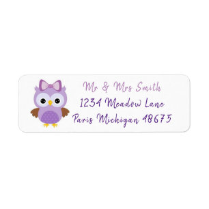 Cute Owl Return Address Label