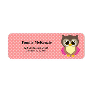 Cute Owl Return Address Label