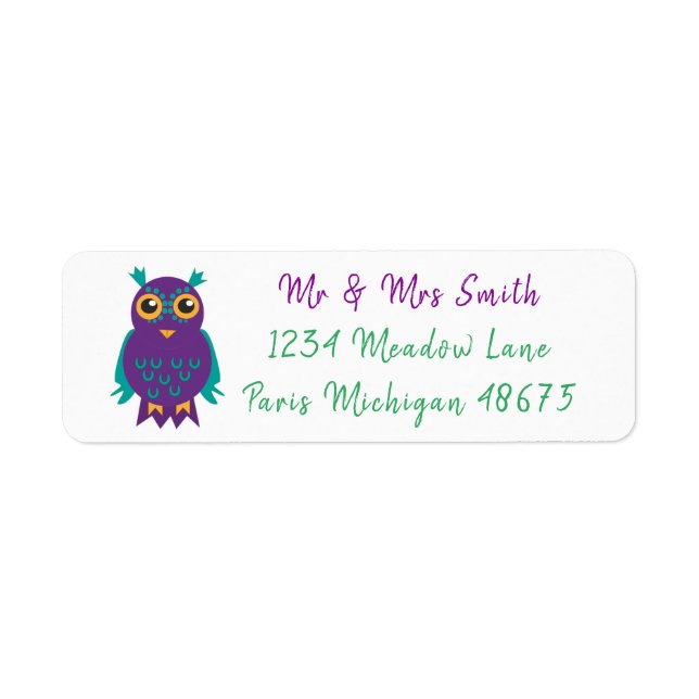 Cute Owl Return Address Label (Front)