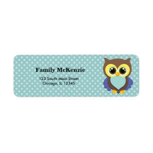 Cute Owl Return Address Label