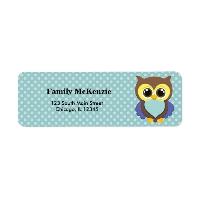 Cute Owl Return Address Label (Front)