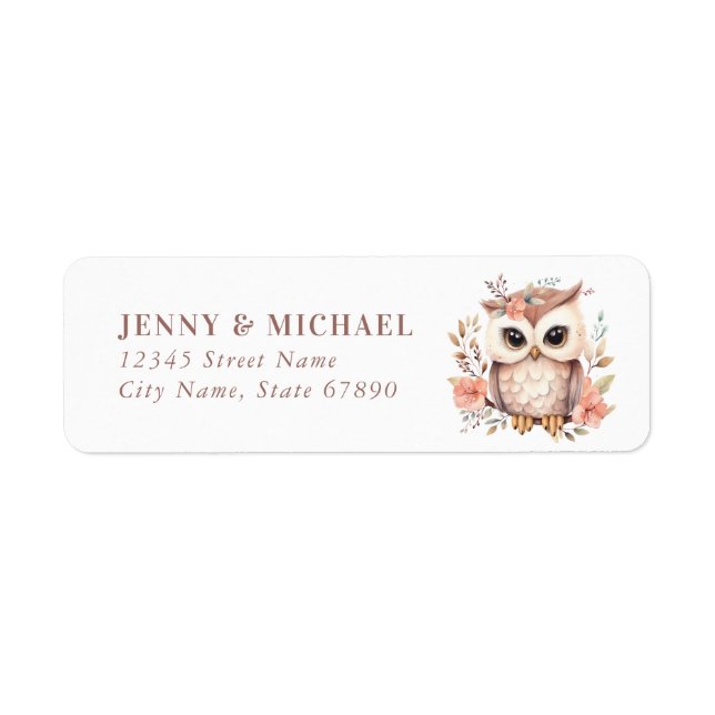 Cute Owl Return Address Labels (Front)