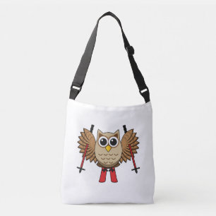 Cute Owl Skiing Cartoon Crossbody Bag