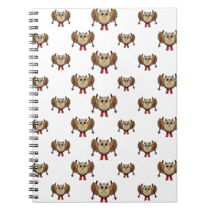 Cute Owl Skiing Cartoon Notebook