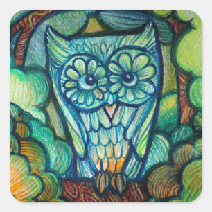 Cute Owl                                           Square Sticker