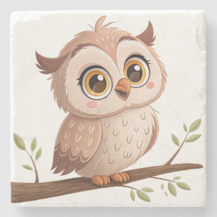 Cute Owl Stone Coaster