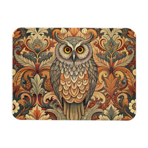 Cute Owl Style William Morris Magnet