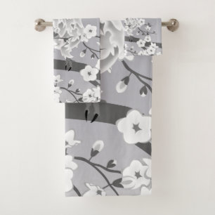 Cute Owl Taupe Grey Bath Towel Set