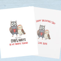 Cute Owl Teacher Valentine's Day