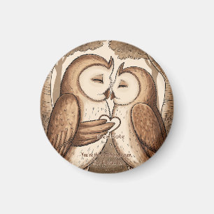 Cute Owl Valentine's Day Magnet